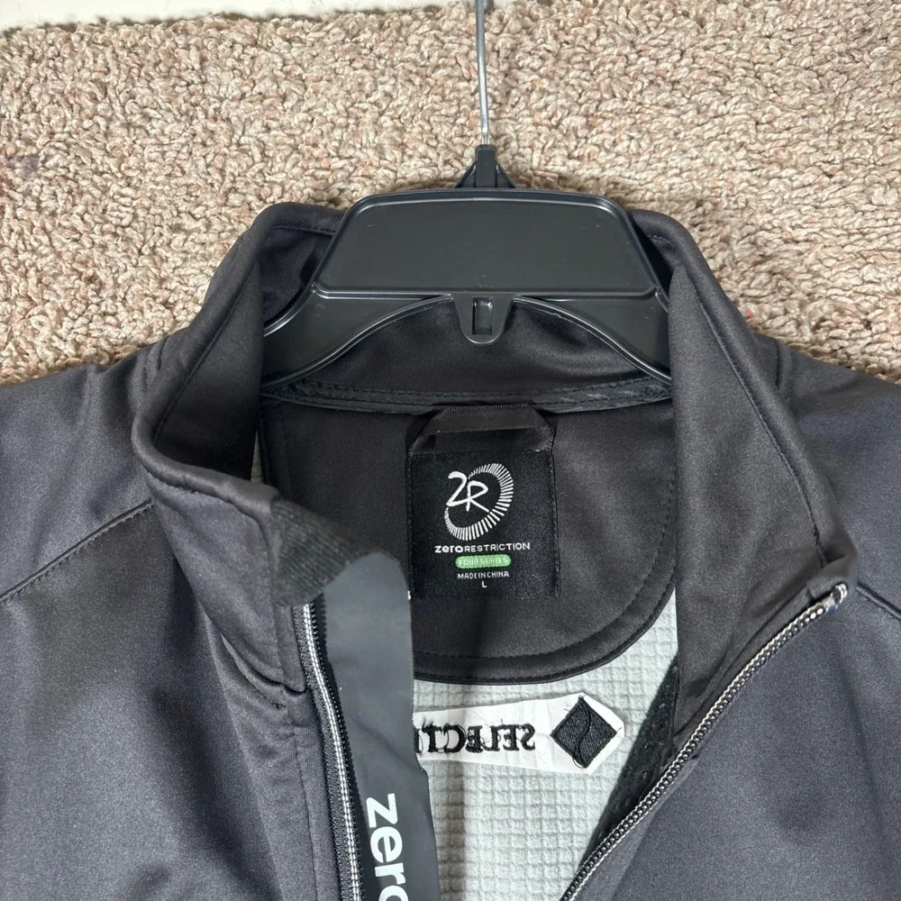 Zero Restriction Mens Highland Jacket Black Tech Layer Golf Full Zip NWT Large